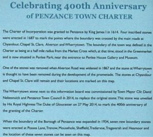 Penzance boundary stones map text