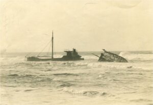 The Eltham broken in two.