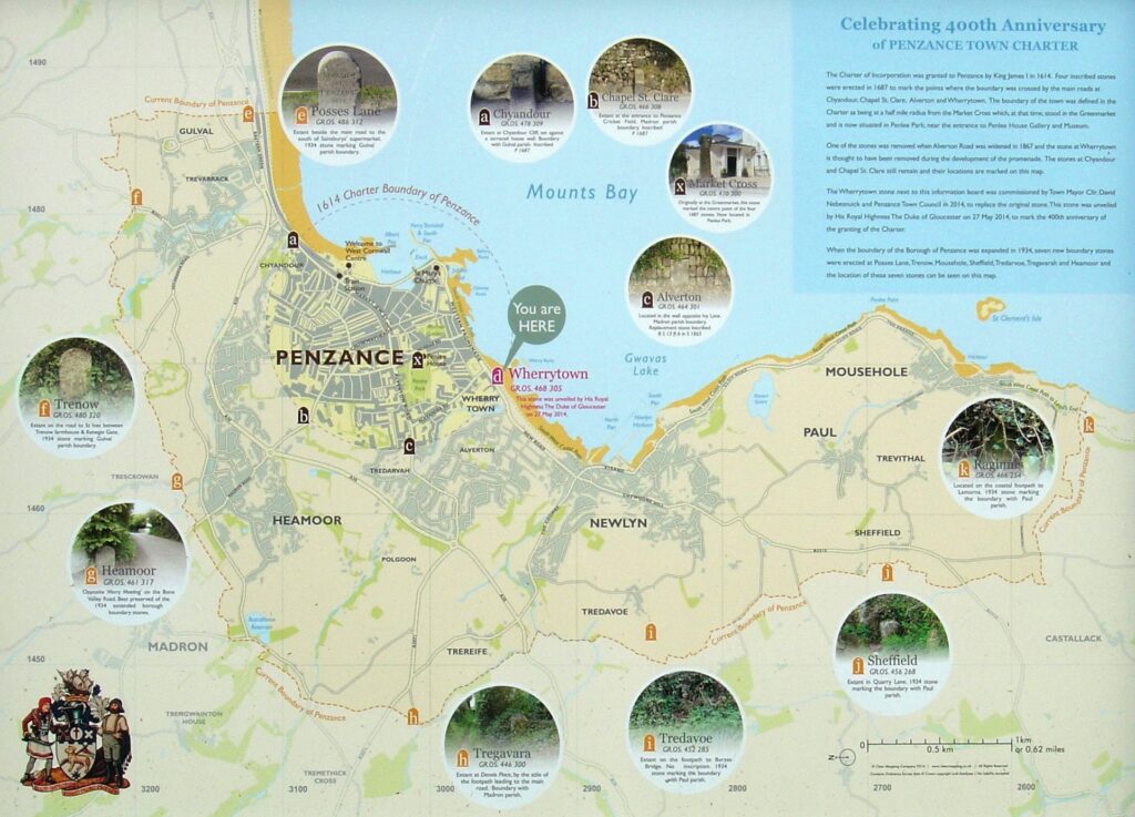 Penzance Boundary Stones Map