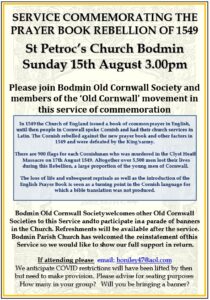 Bodmin OCS - Prayer Book Rebellion