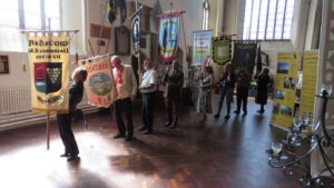 Prayer Book Rebellion Service St Petroc's Church, Bodmin 2019 Banner Bearers from Kernow Goth societies