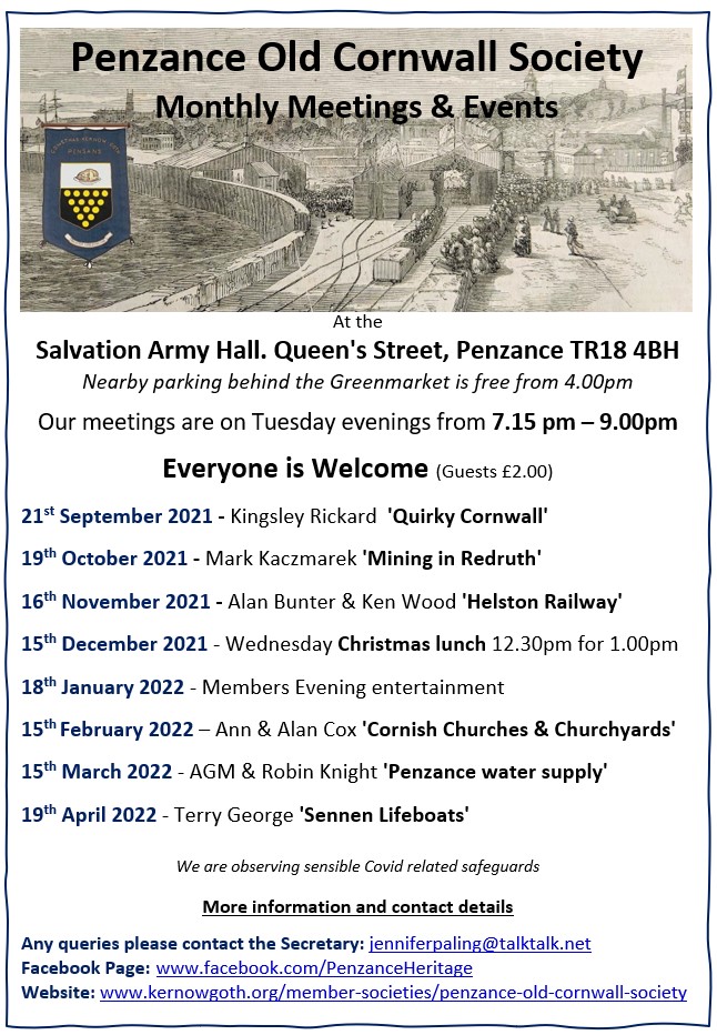 Penzance OCS - Meetings Poster 2021-2022